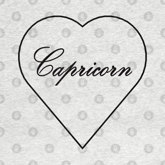 Capricorn Zodiac Heart by Steph Elle